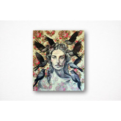 Zamanın İçindeki Kadın” – Goblen Kumaş Üzerine Özgün Eser (120x140 cm)